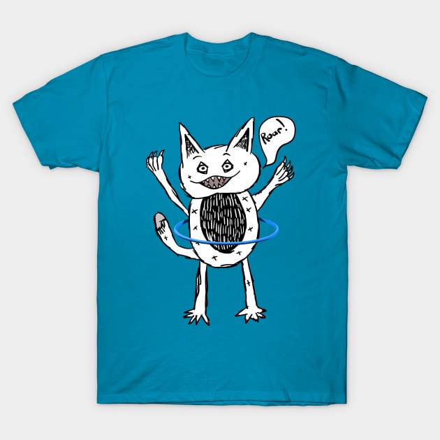 Cute Black and White Moster T-Shirt by mailboxdisco